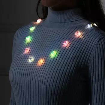 Светодиодные бусы «Звездочки», 80 см, LED(1608)-16-4.6V, AG133 (в компл.), 3 режима свечение тёплое белое