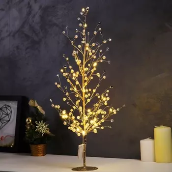 Светодиодный куст «Бусины» 55 30 3 см, 20 LED, постоянное свечение, от батареек CR2032х2 (в комплекте), свечение тёплое белое