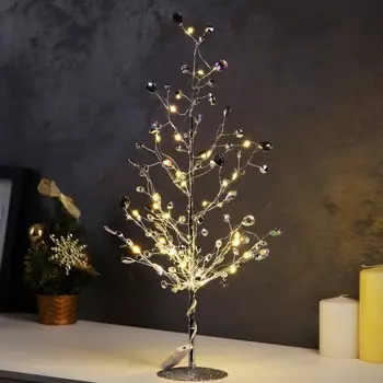 Светодиодный куст «Капли росы» 45 30 3 см, 20 LED, постоянное свечение, от батареек CR2032х2 (в комплекте), свечение тёплое белое