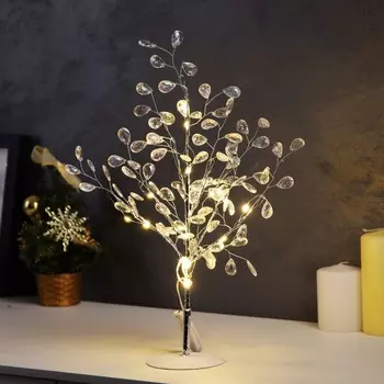 Светодиодный куст «Лепестки» 35 26 3 см, 10 LED, постоянное свечение, от батареек CR2032х2 (в комплекте), свечение тёплое белое