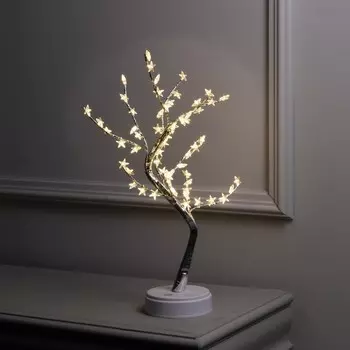 Светодиодный куст «Звёзды» 45 см, 60 LED, постоянное свечение, батарейки ААх3 (не в комплекте), USB, свечение тёплое белое