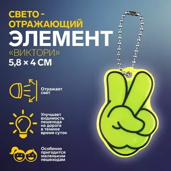 Светоотражающий элемент «Виктори», двусторонний, 5,8 4 см, цвет МИКС