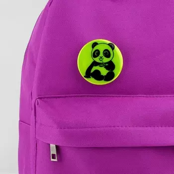 Светоотражающий значок «Панда», d = 5,8 см, цвет МИКС