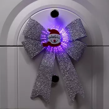 Световой бант «Снеговик бантик» 2432 см, 1 LED, батарейки LR442 (в комплекте), мерцание, свечение мульти