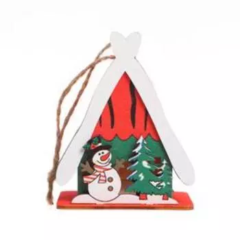 Световой декор на подвеске «Домик» 6,5×9 см