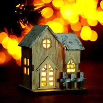 Световой декор настольный «Домики» 9,5 см, МИКС