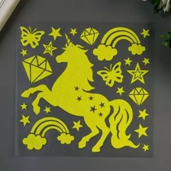 Светящаяся наклейка Room Decor "Единорог" 18х18 см