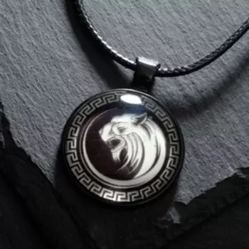 Светящийся амулет "Лев" на шнурке, цвет чёрный