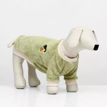 Свитер "Авокадо", велюр, размер S (ДС 25, ОШ 24, ОГ 35 см), зеленый