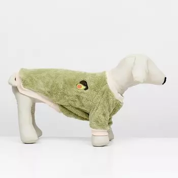 Свитер "Авокадо", велюр, размер XL (ДС 40, ОШ 33, ОГ 50 см), зеленый