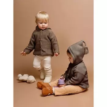 Свитер детский вязаный Amarobaby Brush, рост 86 см, цвет коричневый