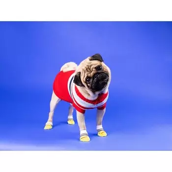 Свитер «Полоски», M (ДС 26, ОШ 26, ОГ 28-46 см), красный