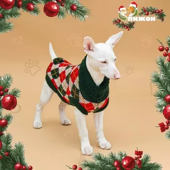 Свитер для животных «Шахматы», L (ДС 29, ОШ 29, ОГ 29-49 см)