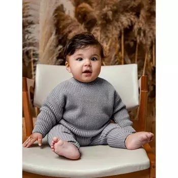 Свитер вязаный детский Amarobaby Pure Love Buddy, рост 92 см, цвет серый