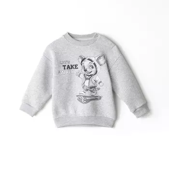 Свитшот детская, НАЧЁС, цвет серый меланж, рост 98 см