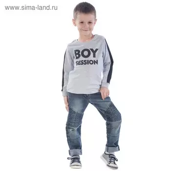 Свитшот детский Boy session, рост 104 см, цвет серый-меланж