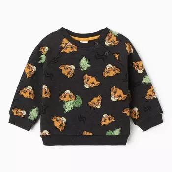 Свитшот детский, цвет тёмно-серый, рост 80 см