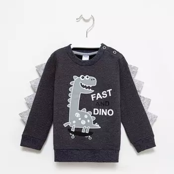 Свитшот детский, цвет тёмно-серый, рост 80 см