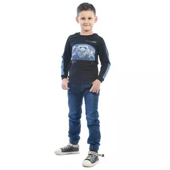 Свитшот детский «Космонавт», рост 104 см, цвет чёрный