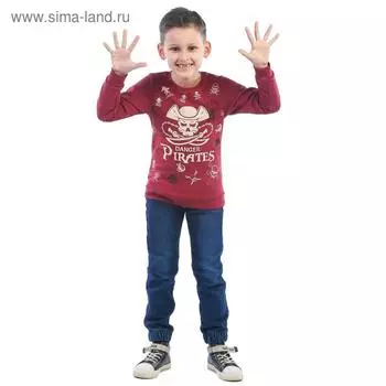 Свитшот детский Pirates, рост 104 см, цвет бордовый