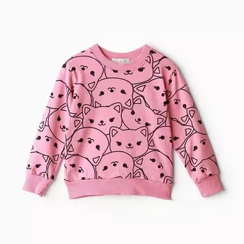 Свитшот для девочек, цвет розовый, рост 122 см
