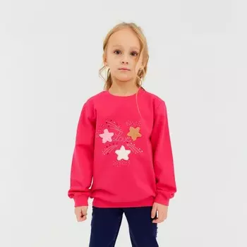 Свитшот для девочки, цвет фуксия, рост 110