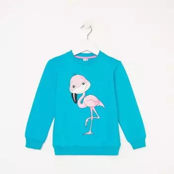 Свитшот для девочки, цвет голубой, рост 110