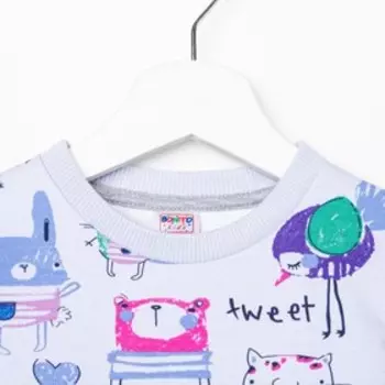 Свитшот для девочки, цвет лиловый, рост 86 см