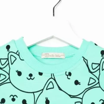 Свитшот для девочки, цвет ментол, рост 98 см