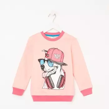Свитшот для девочки, цвет персиковый, рост 116
