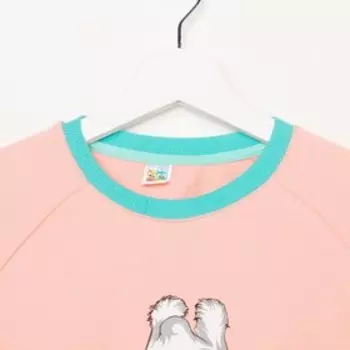 Свитшот для девочки, цвет персиковый, рост 146