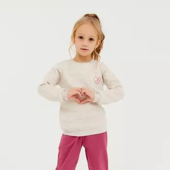 Свитшот для девочки, цвет серый, рост 122
