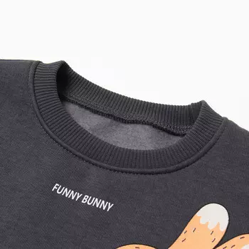 Свитшот для девочки, НАЧЁС, цвет графит, рост 116 см