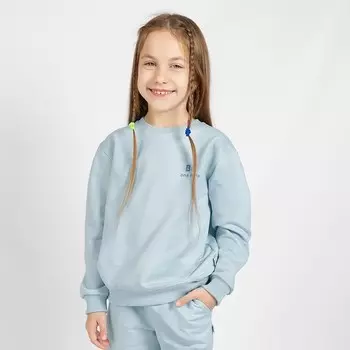 Свитшот для девочки One love light, рост 146 см, цвет светло-голубой