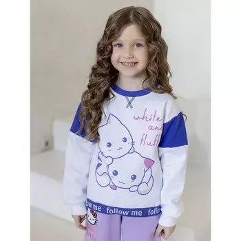 Свитшот для девочки, рост 104 см белый