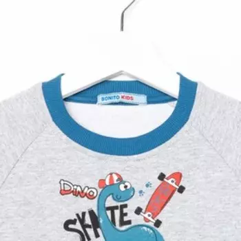 Свитшот для мальчика, цвет серый меланж, рост 98 см