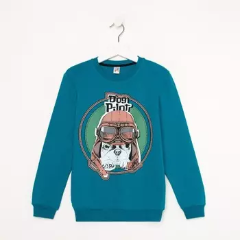 Свитшот для мальчика, цвет синий, рост 140