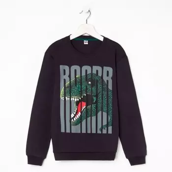 Свитшот для мальчика, цвет темно серый, рост 134