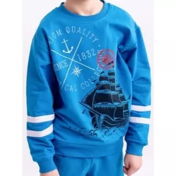 Свитшот для мальчика, рост 134 см, цвет голубой