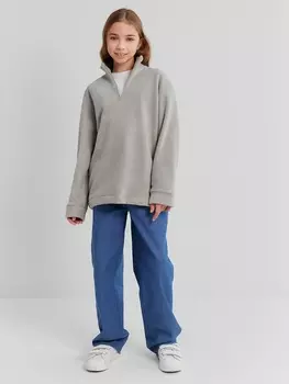 Свитшот флисовый детский MINAKU: Fleece Soft, серые, рост 128 см