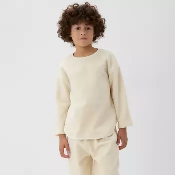 Свитшот флисовый детский MINAKU: Fleece Soft, бежевый, рост 128 см
