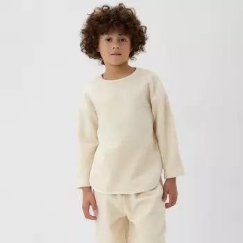 Свитшот флисовый детский MINAKU: Fleece Soft, бежевый, рост 110 см