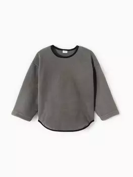 Свитшот флисовый детский MINAKU: Fleece Soft, графит, рост 104 см