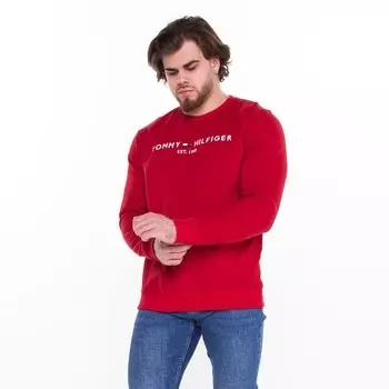 Свитшот мужской, цвет красный/принт МИКС, размер 48 (L)