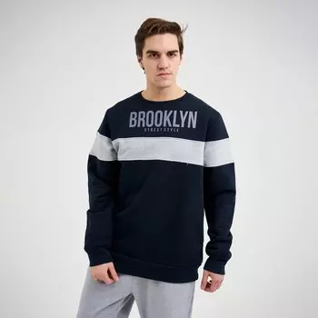 Свитшот мужской, цвет синий/серый, размер 54