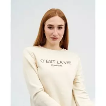 Свитшот женский, цвет молочный, размер 52