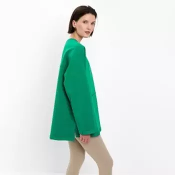 Свитшот женский MINAKU: Casual Collection, зелёный, размер 52