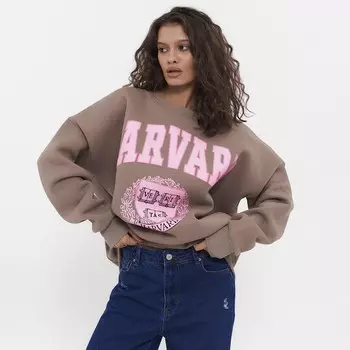 Свитшот женский НАЧЁС, цвет коричневый, р-р ONE SIZE (42-46)