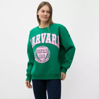 Свитшот женский НАЧЁС, цвет темно-зеленый, р-р ONE SIZE (42-46)