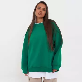 Свитшот женский НАЧЁС, цвет тёмно-зелёный, размер L (46-48)